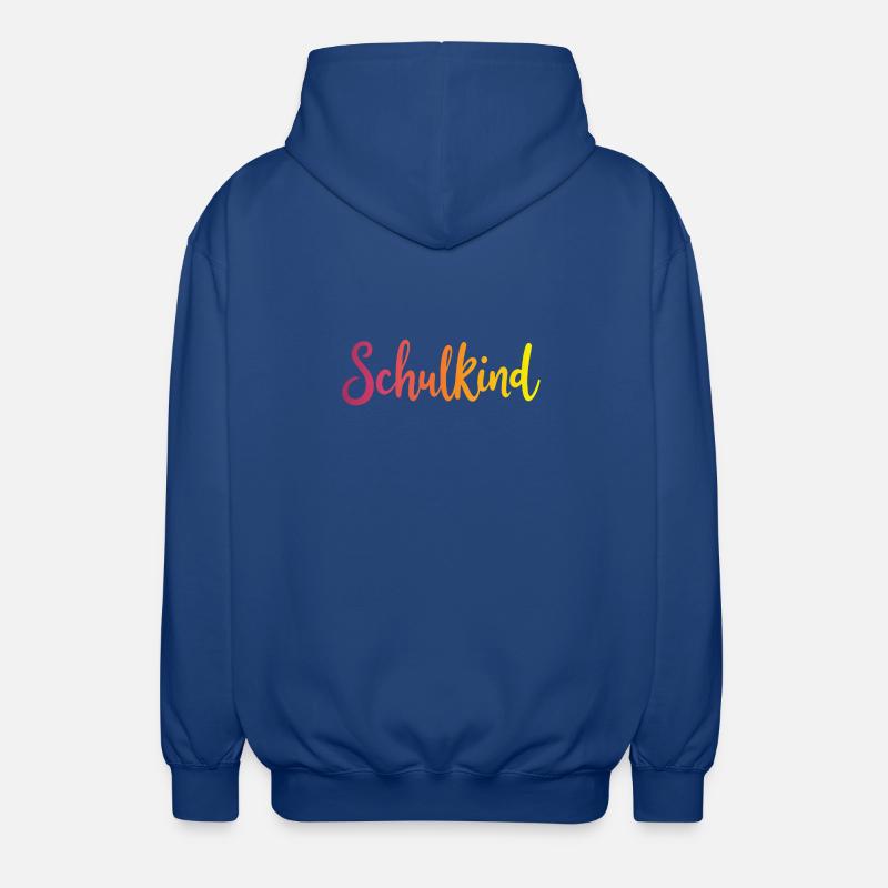 Schulkind Farbverlauf Rot-Gelb - Gradient Script - Unisex Kapuzenjacke - Royalblau