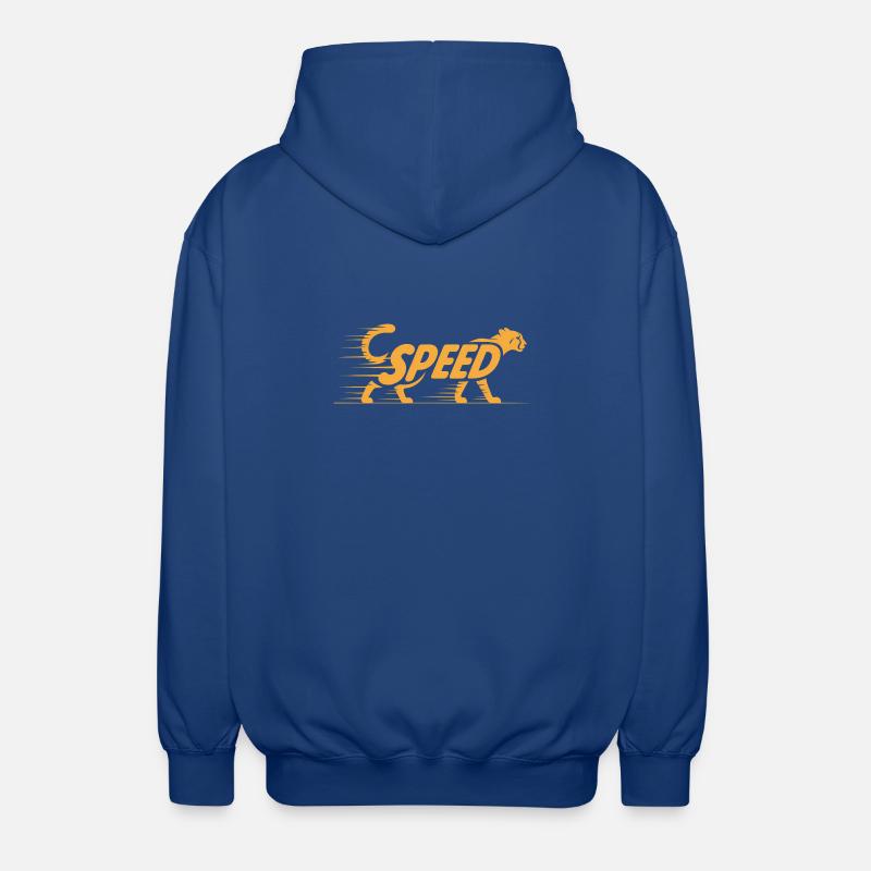 Cheetah Speed - Logo de chat cool - Veste à capuche unisexe - bleu royal