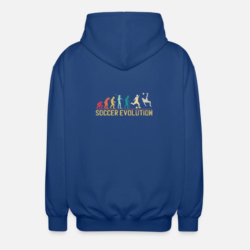 Soccer Evolution Progression Design - Unisex Kapuzenjacke - Royalblau
