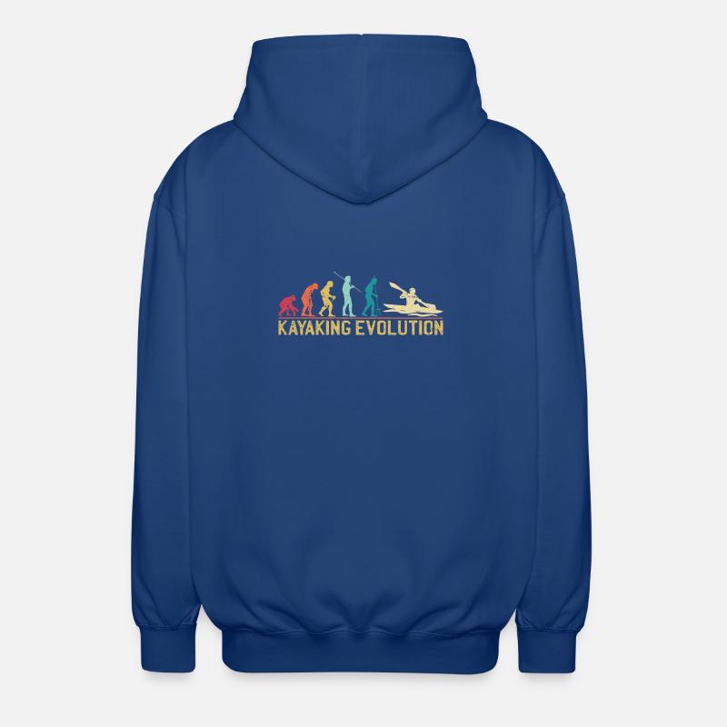 Kayaking Evolution Illustration - Unisex Hooded Jacket - royal blue