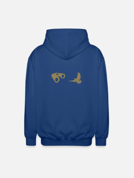 Minimalist Bird Watching Silhouette - Unisex Hooded Jacket - royal blue