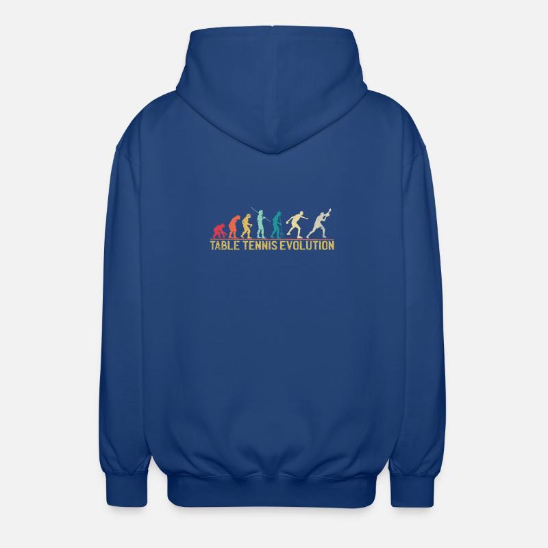 Table Tennis Evolution Progression Design - Unisex Hooded Jacket - royal blue