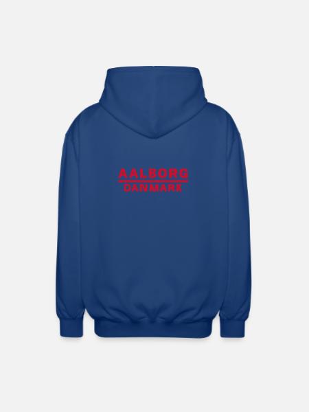 Aalborg Denmark Red Text Design - Unisex Hooded Jacket - royal blue