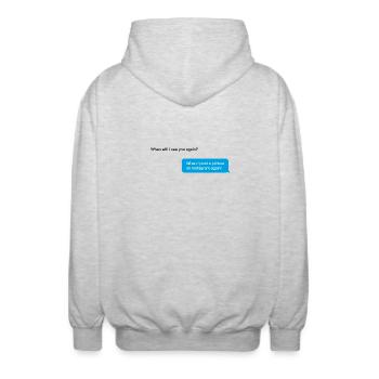 when will i see you again Instagram - Unisex Hooded Jacket - light heather grey - Back - AI Model Male 185 light (185cm)