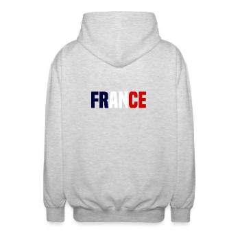France contrasté - Veste à capuche unisexe - gris clair chiné - Dos - AI Model Male 185 light (185cm)