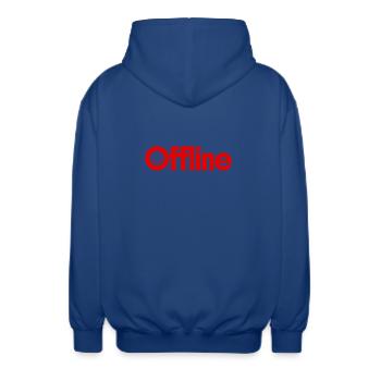 offline - Unisex Kapuzenjacke - Royalblau - Hinten - AI Model Male 185 light (185cm)