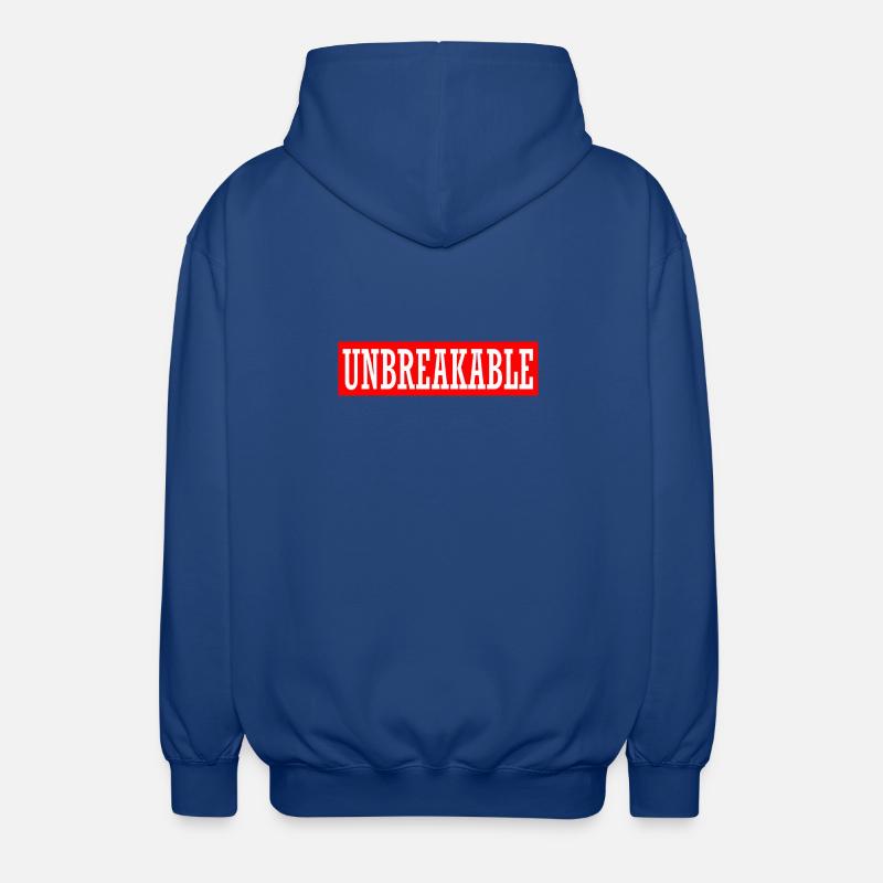 unbreakable unstoppable indomitable gym illegal - Unisex Kapuzenjacke - Royalblau