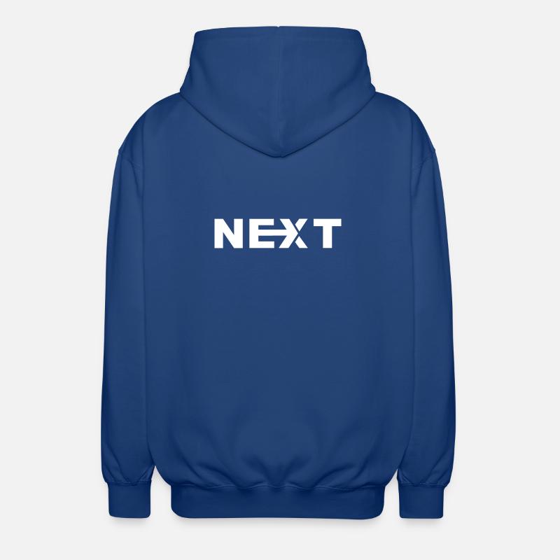 Next Texte Blanc - Veste à capuche unisexe - bleu royal