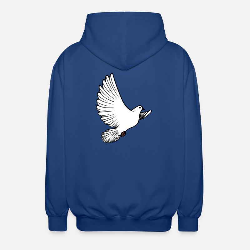 Weiße Taubenbrieftaube Ziertaube oder Friedenstaube - Unisex Kapuzenjacke - Royalblau
