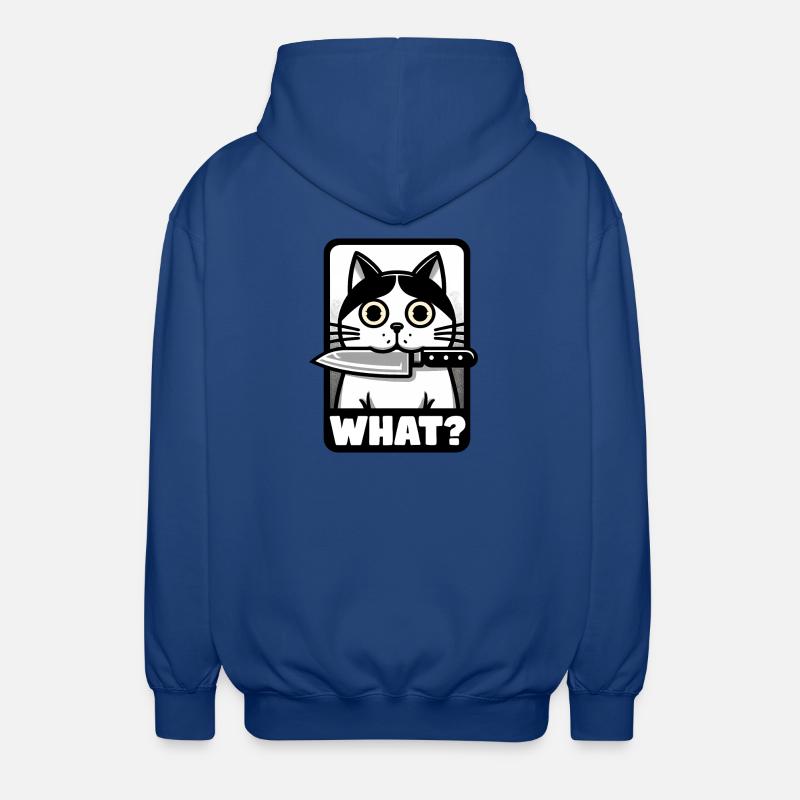 WAS? EINE KATZE MIT MESSER - Unisex Kapuzenjacke - Royalblau