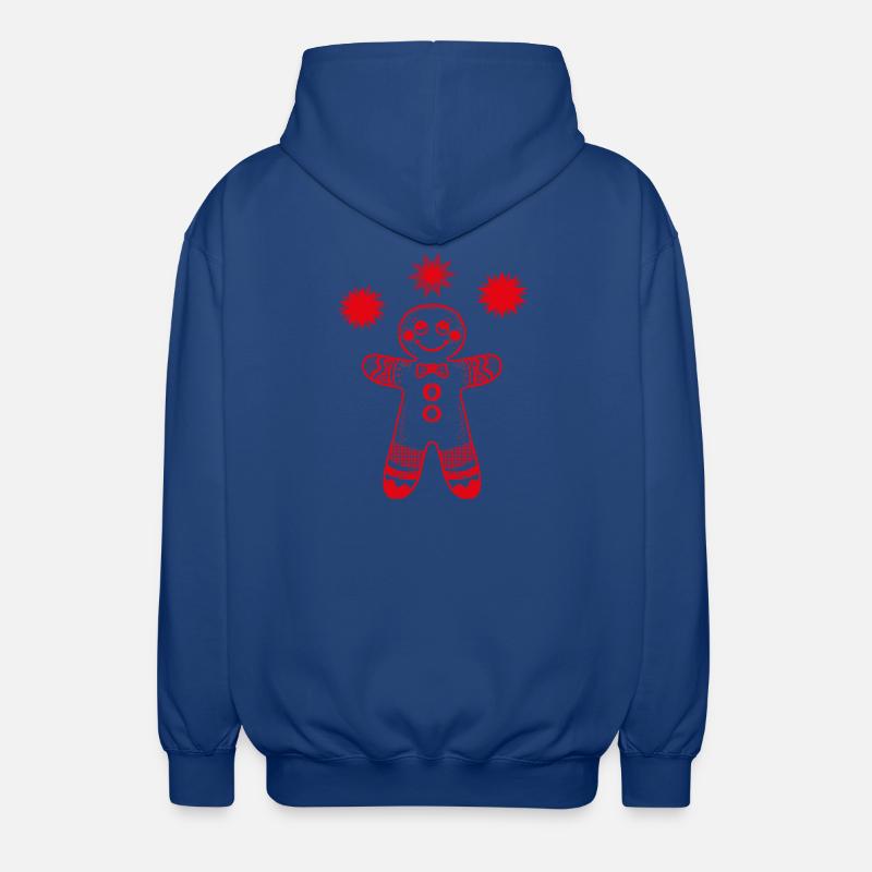 Lebkuchenmann mit Sternen - Unisex Kapuzenjacke - Royalblau