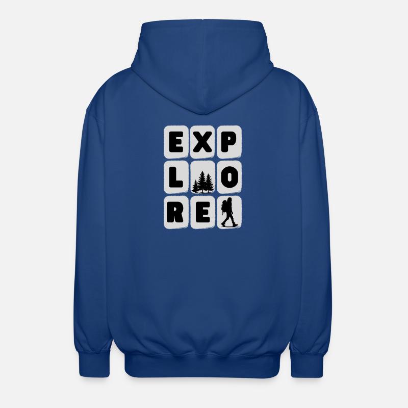Conception de silhouette de randonnée aventureuse - Veste à capuche unisexe - bleu royal