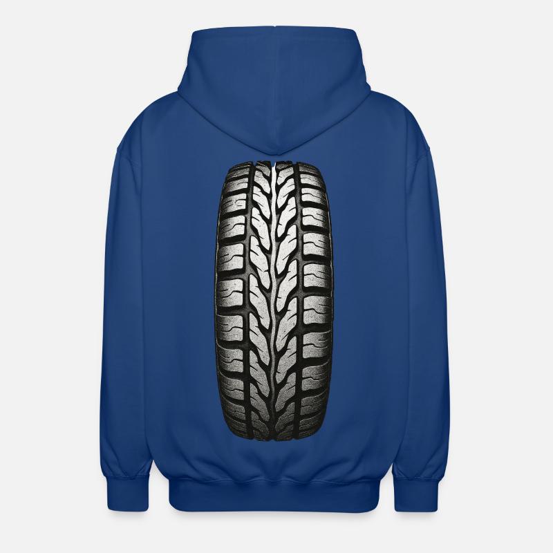 Tire Tread Pattern - Unisex Hooded Jacket - royal blue