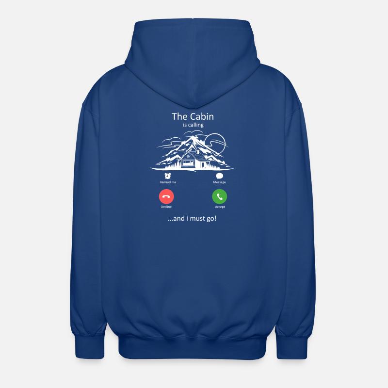 La cabane appelle Mountains Design - Veste à capuche unisexe - bleu royal
