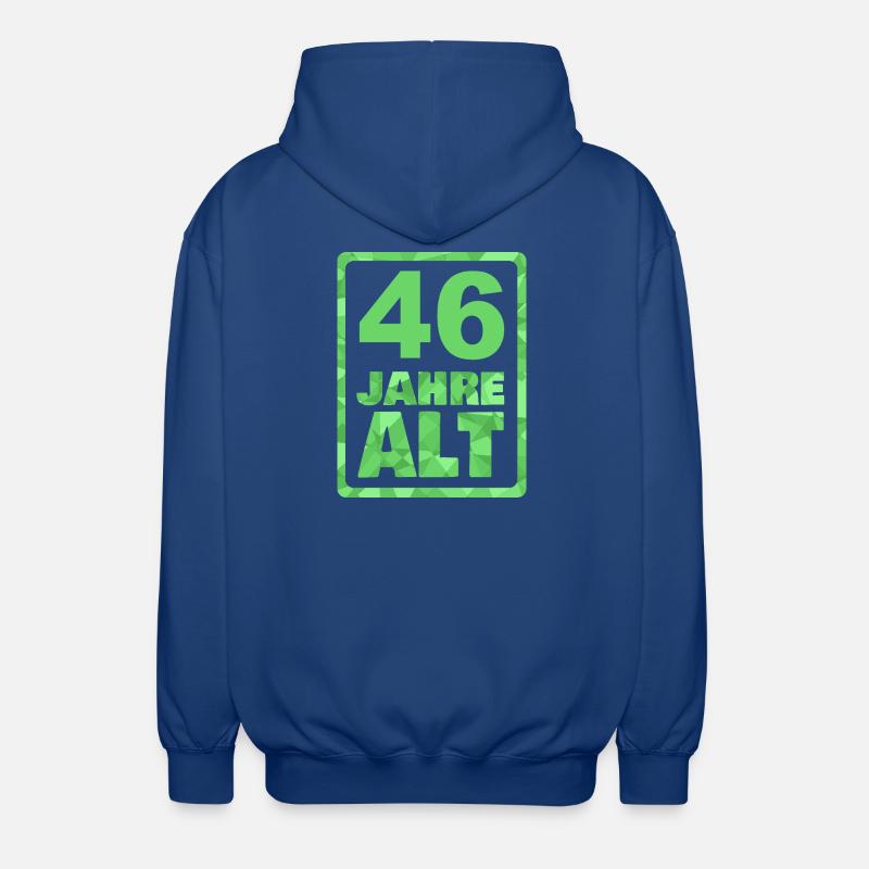 Âge 46 - Veste à capuche unisexe - bleu royal