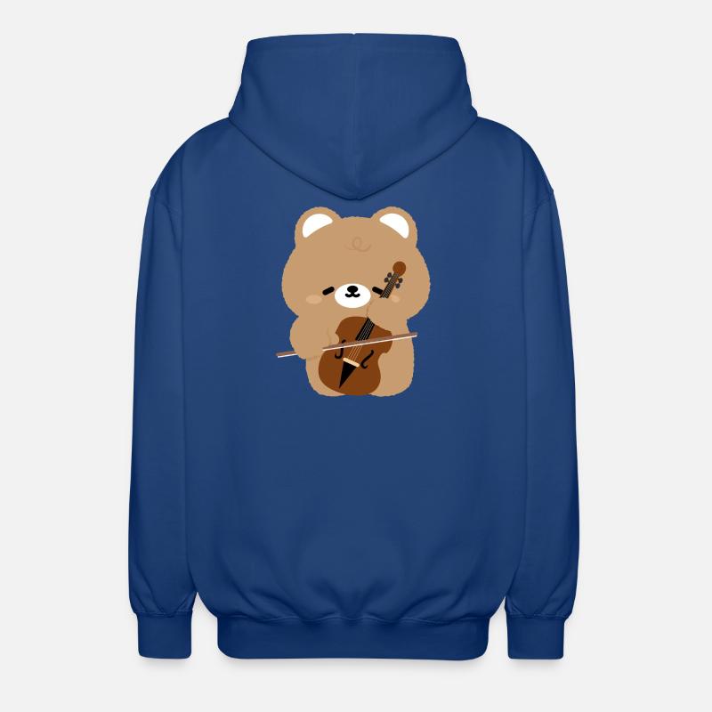 Bear Cello Charm - Unisex Hooded Jacket - royal blue