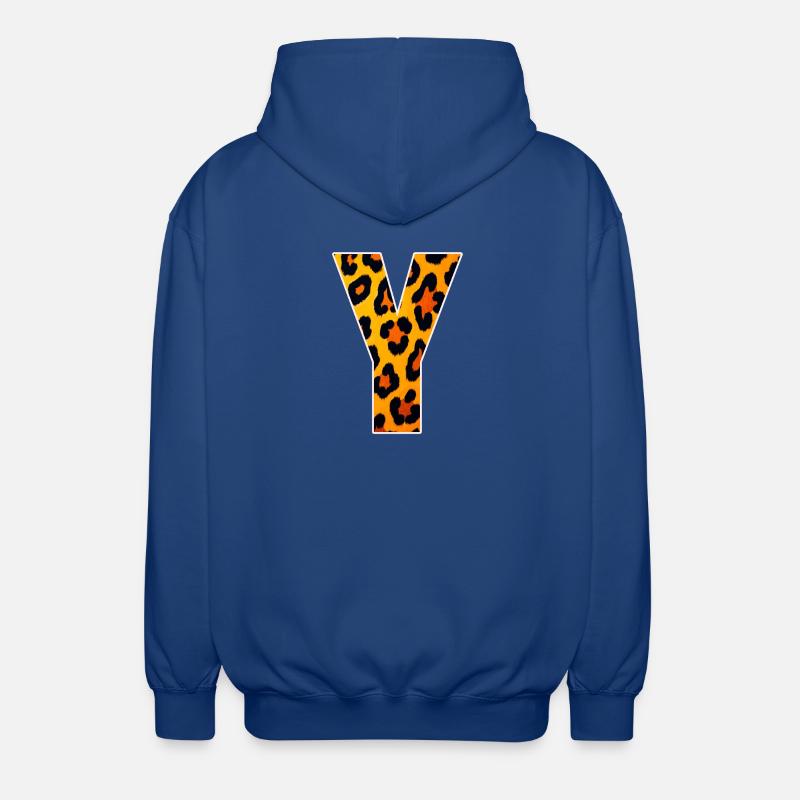 Imprimé en Y Léopard - Veste à capuche unisexe - bleu royal