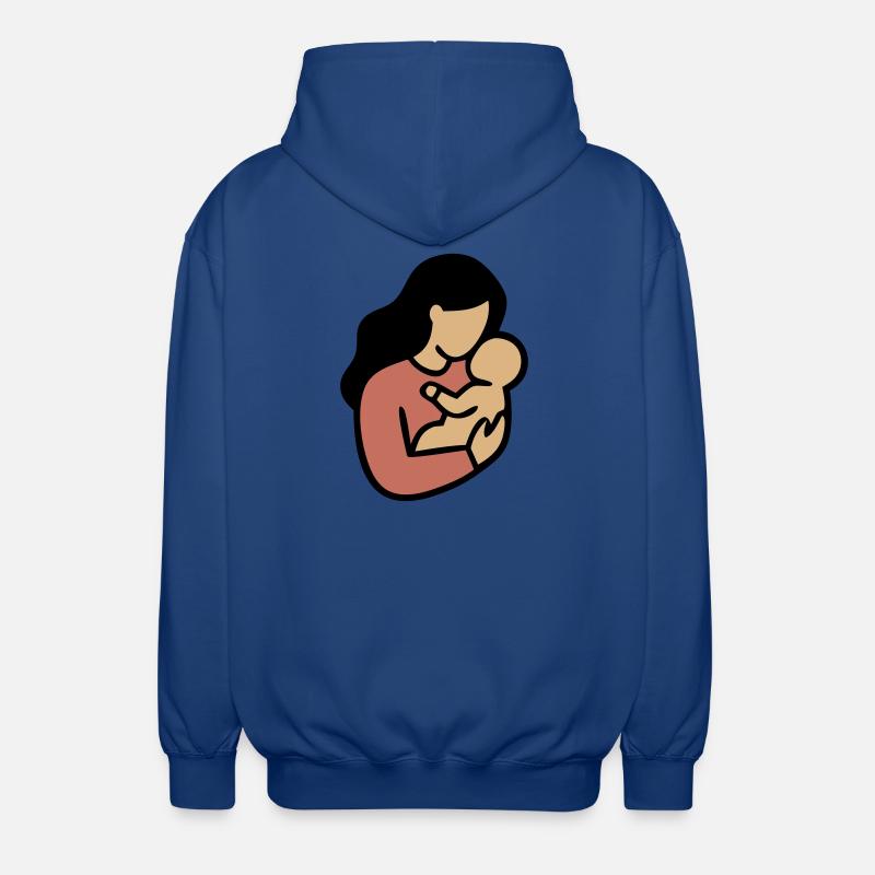 Minimalisme Bohème, Maman Bébé - Veste à capuche unisexe - bleu royal