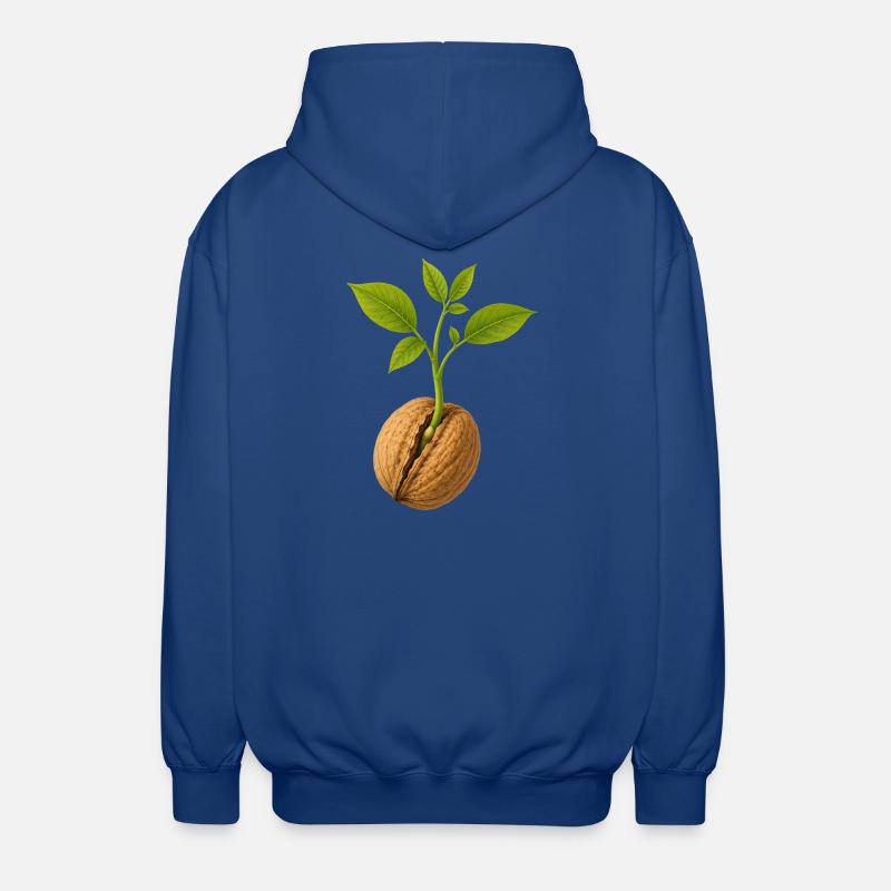 Small Grows Large Walnut Design - Unisex Hooded Jacket - royal blue