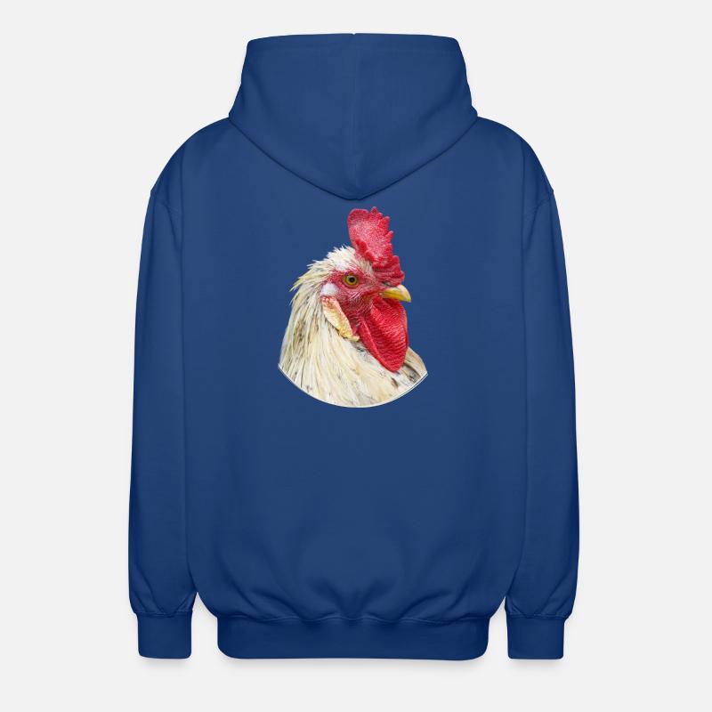 Spécimen de poulet à cravate de coq - Veste à capuche unisexe - bleu royal