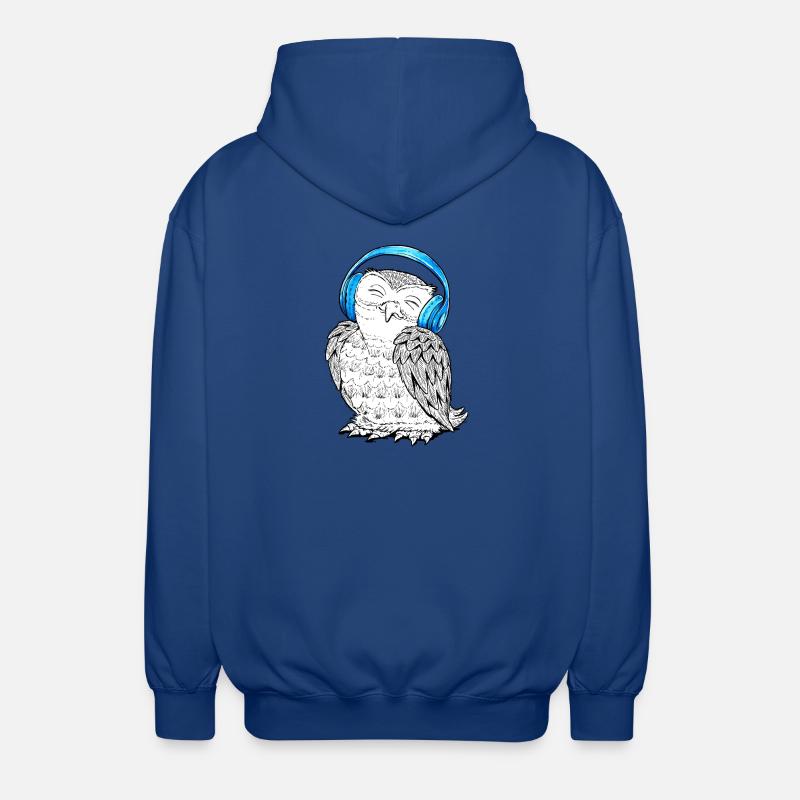 Eule mit Kopfhörern - Unisex Kapuzenjacke - Royalblau