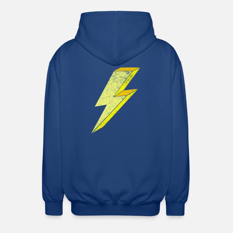 Blitzsymbol Fleckendesign auf Kleidung 3D - Unisex Kapuzenjacke - Royalblau