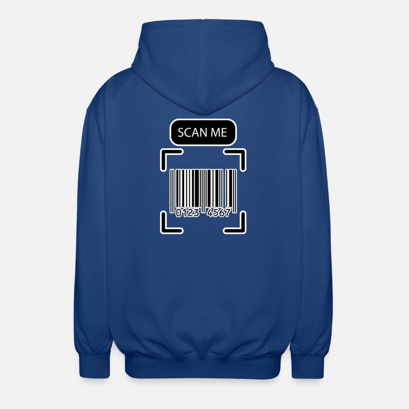 SCAN ME Barcode Lustiges Design - Unisex Kapuzenjacke - Royalblau