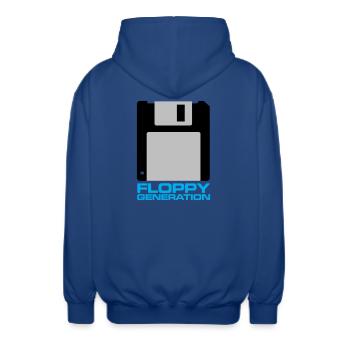Diskette Generation 3.5 - Unisex Kapuzenjacke - Royalblau - Hinten - AI Model Male 185 light (185cm)