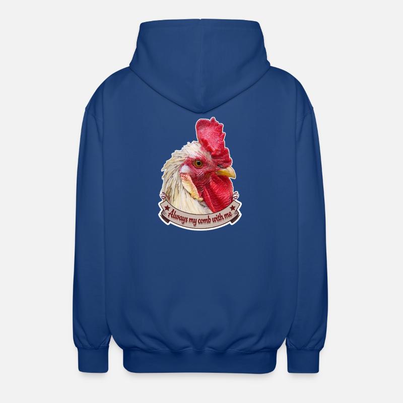 Kamm Hahnendesign prächtiger Hahn Hühner - Unisex Kapuzenjacke - Royalblau