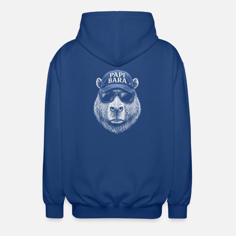 Papi Bara Bear with Sunglasses - Unisex Hooded Jacket - royal blue
