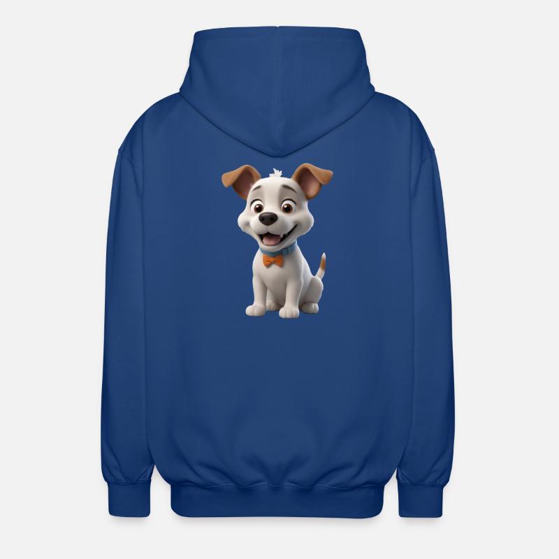 Cher chiot avec nœud papillon - Veste à capuche unisexe - bleu royal
