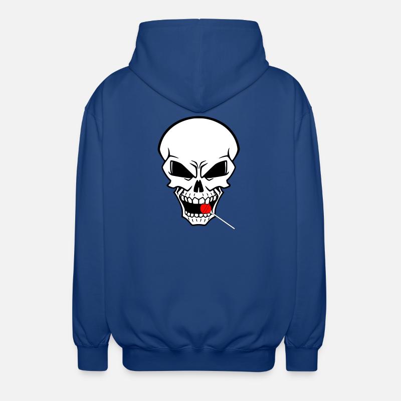 Rebellenschädel mit rotem Lutscher - Unisex Kapuzenjacke - Royalblau