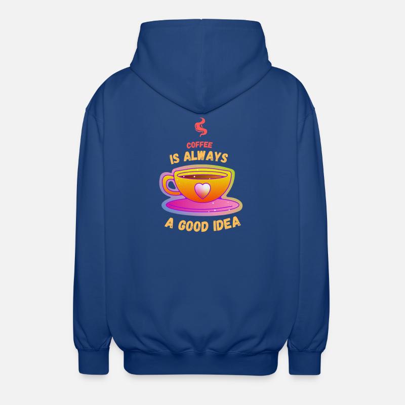Kaffee ist immer eine gute Idee - Unisex Kapuzenjacke - Royalblau