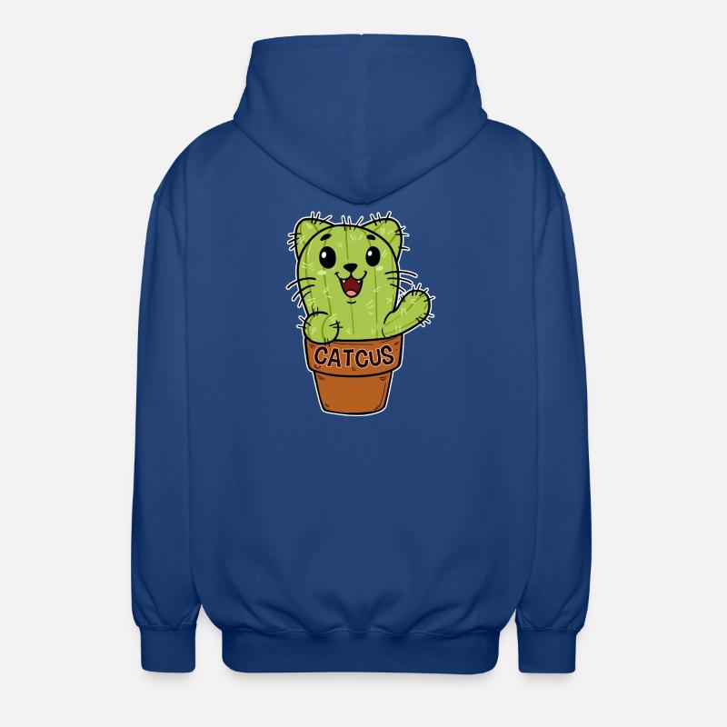 Cat Cactus Kitten Cacti - Unisex Hooded Jacket - royal blue
