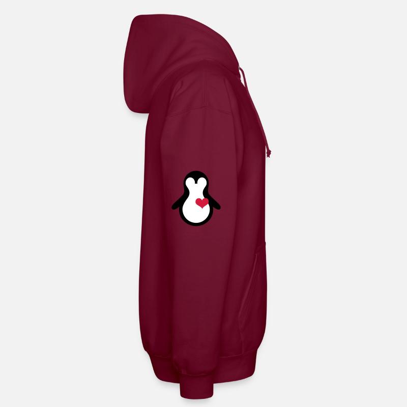 penguin with heart - Veste à capuche unisexe - bordeaux