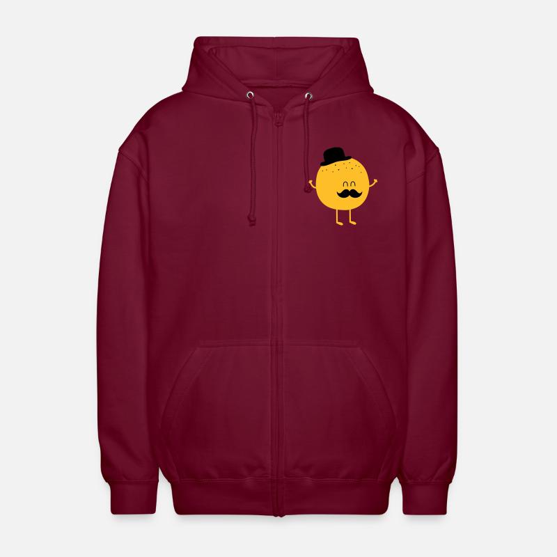 Funny Orange with Mustache - Veste à capuche unisexe - bordeaux