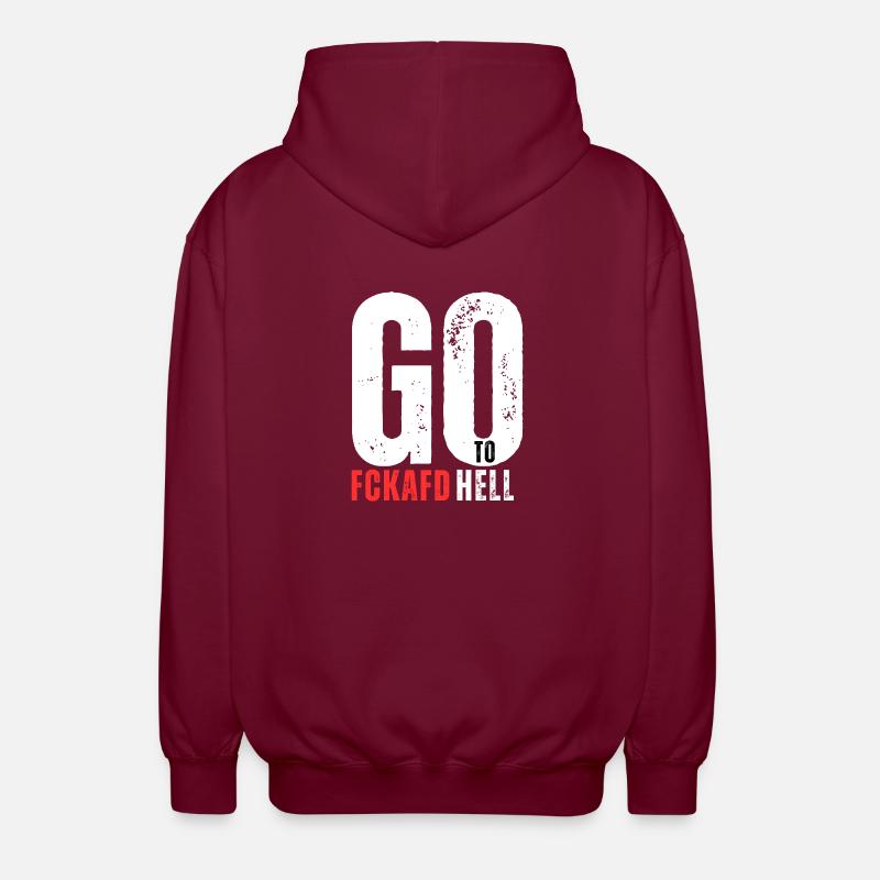 FCKAFD Go To Hell - Unisex Kapuzenjacke - Bordeaux