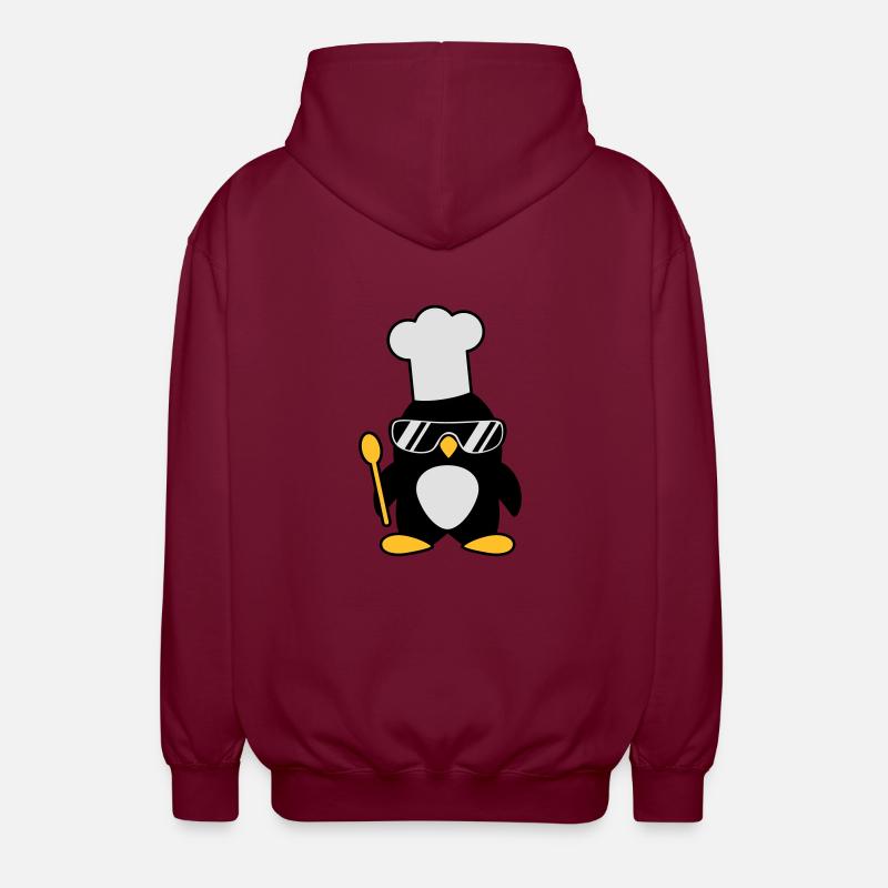 Cool Penguin Chef - Veste à capuche unisexe - bordeaux