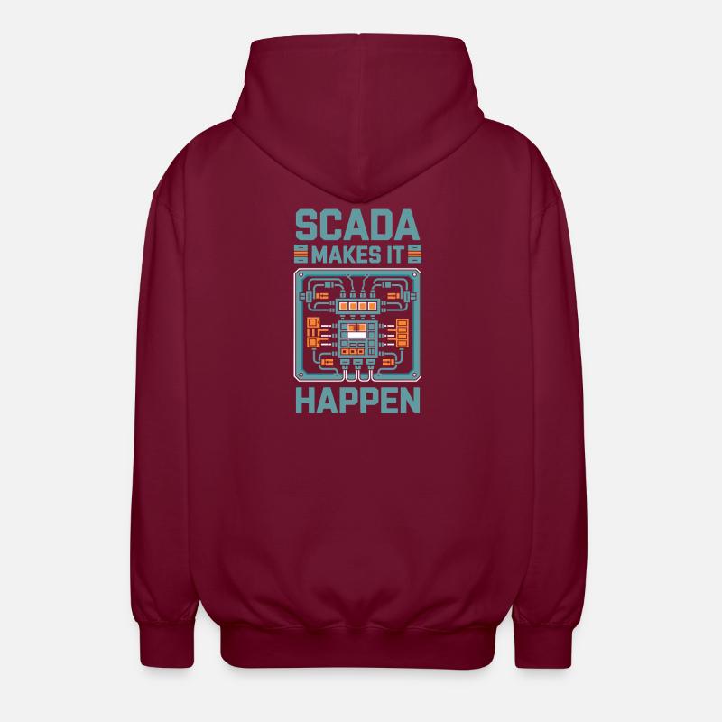  SCADA Makes It Happen Automatisierung Technik - Unisex Kapuzenjacke - Bordeaux
