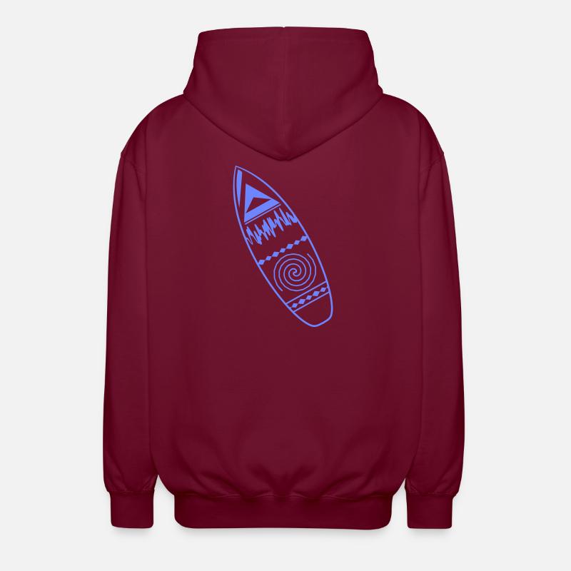 Surfboard Pattern - Unisex Hooded Jacket - bordeaux