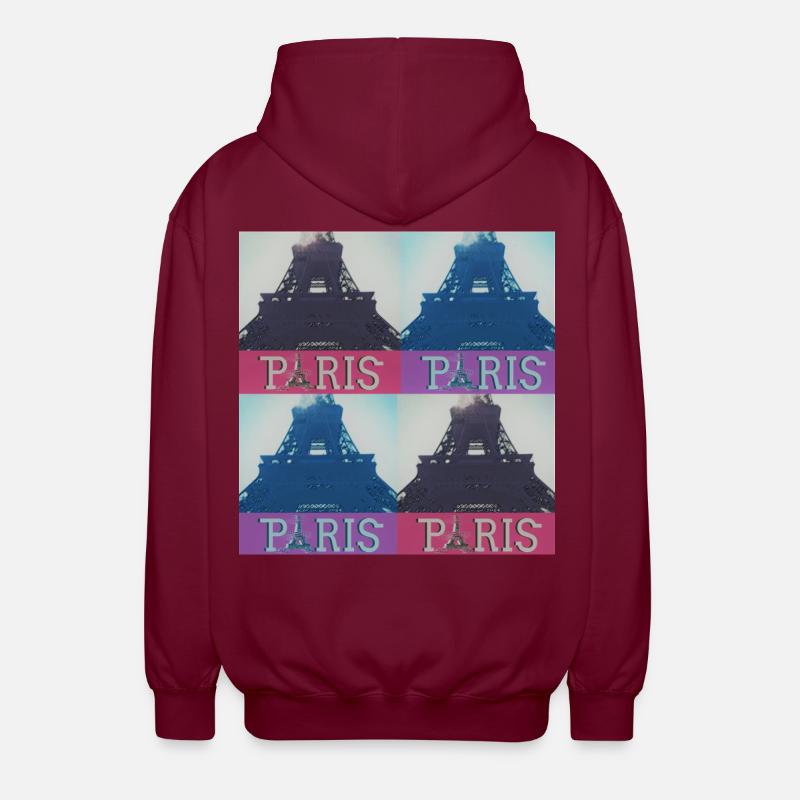 Paris Eiffel - Veste à capuche unisexe - bordeaux