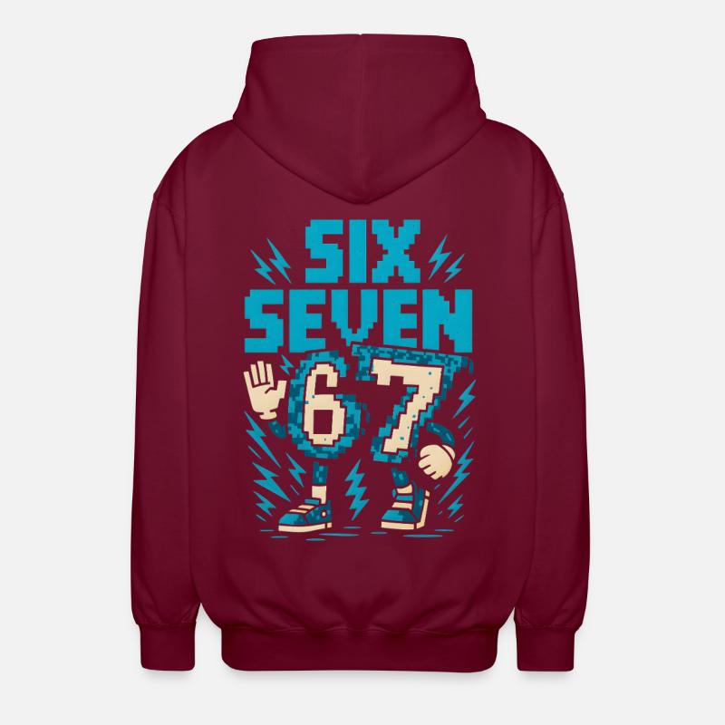 Flash rétro de 67 pixels - Veste à capuche unisexe - bordeaux