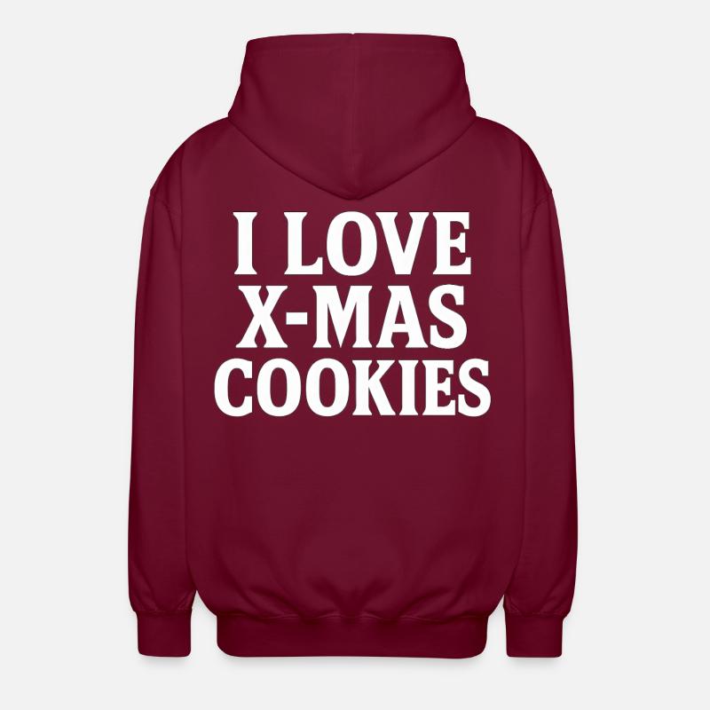 J’adore les biscuits de Noël - Veste à capuche unisexe - bordeaux