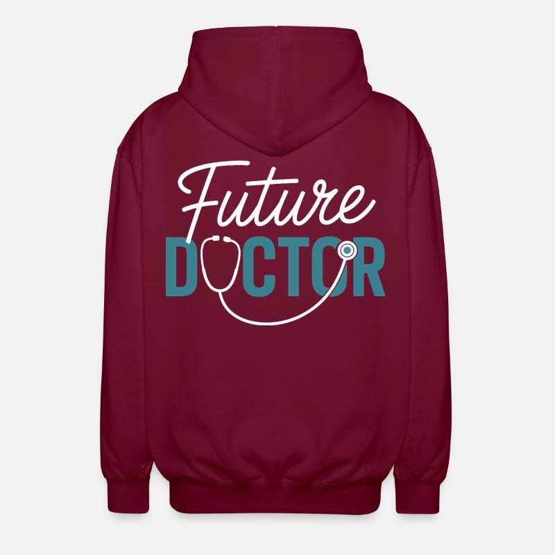 Future Doctor Stethoscope Design - Unisex Hooded Jacket - bordeaux
