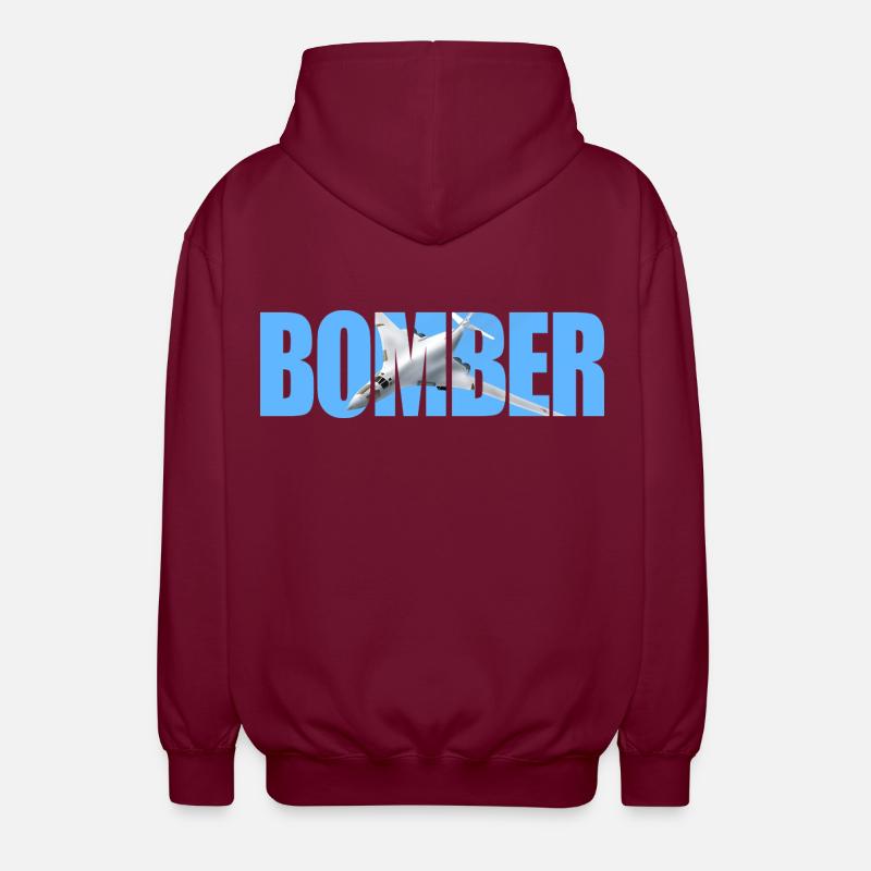 Bomber Tu-160 - Unisex Hooded Jacket - bordeaux