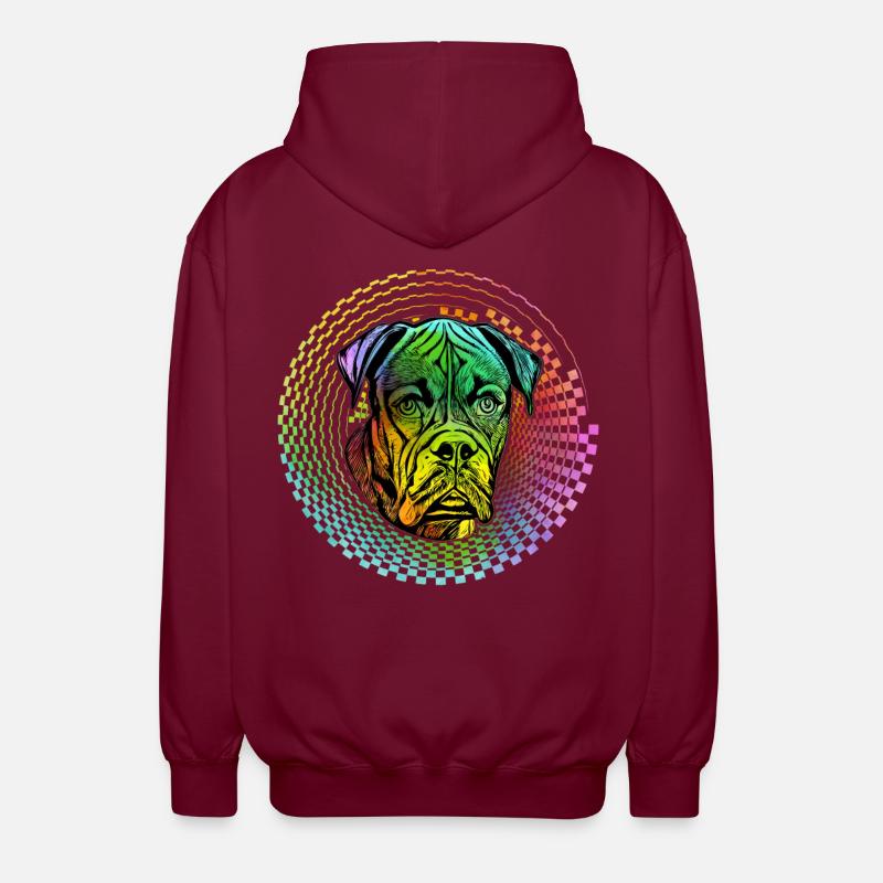 Boxer Retro - Unisex Hooded Jacket - bordeaux