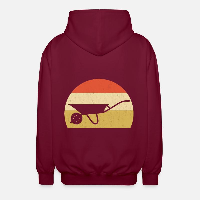 Schubkarre Retro Garten Geschenk - Unisex Kapuzenjacke - Bordeaux