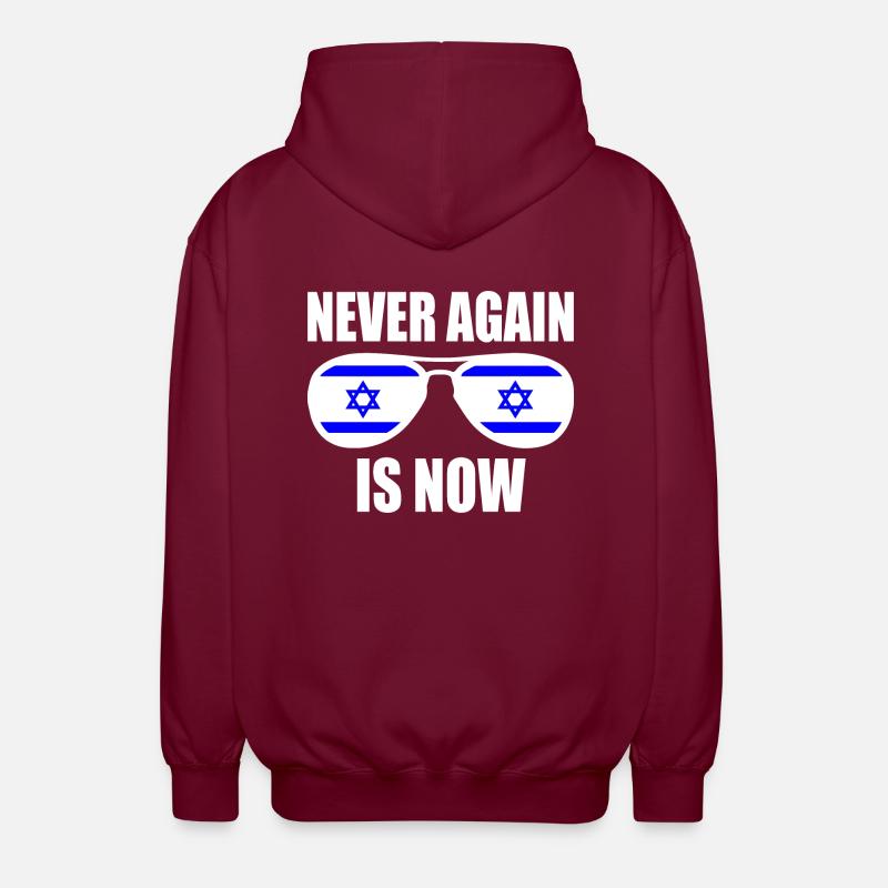 Never again is now - Veste à capuche unisexe - bordeaux
