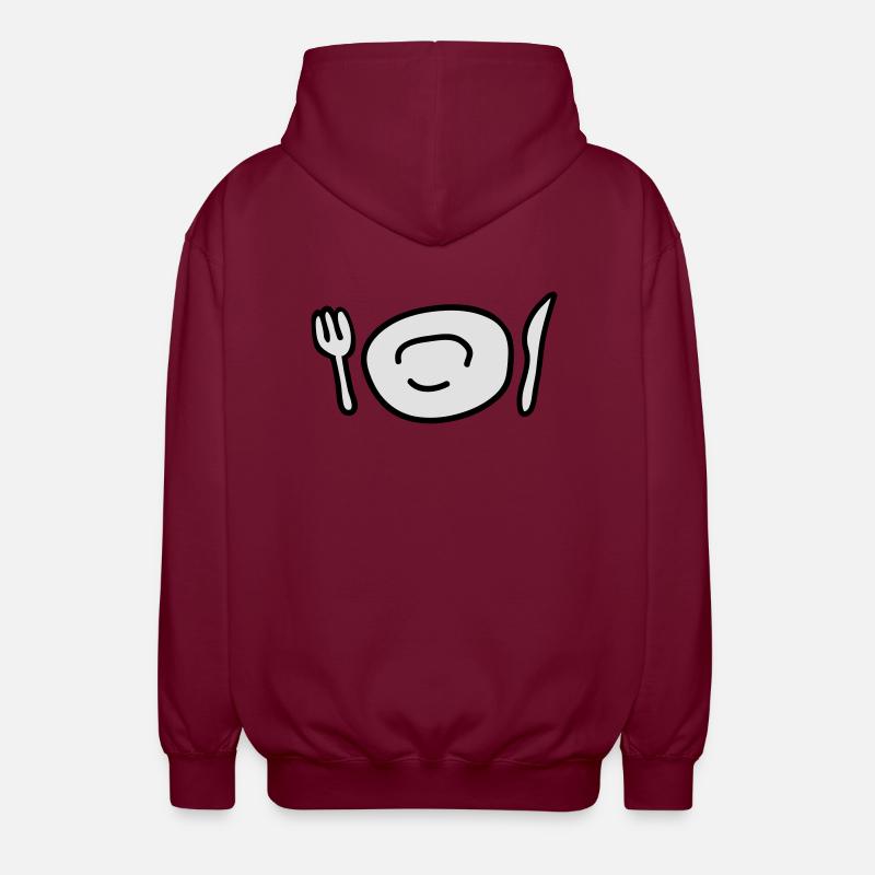 teller_und_besteck_2c - Unisex Hooded Jacket - bordeaux