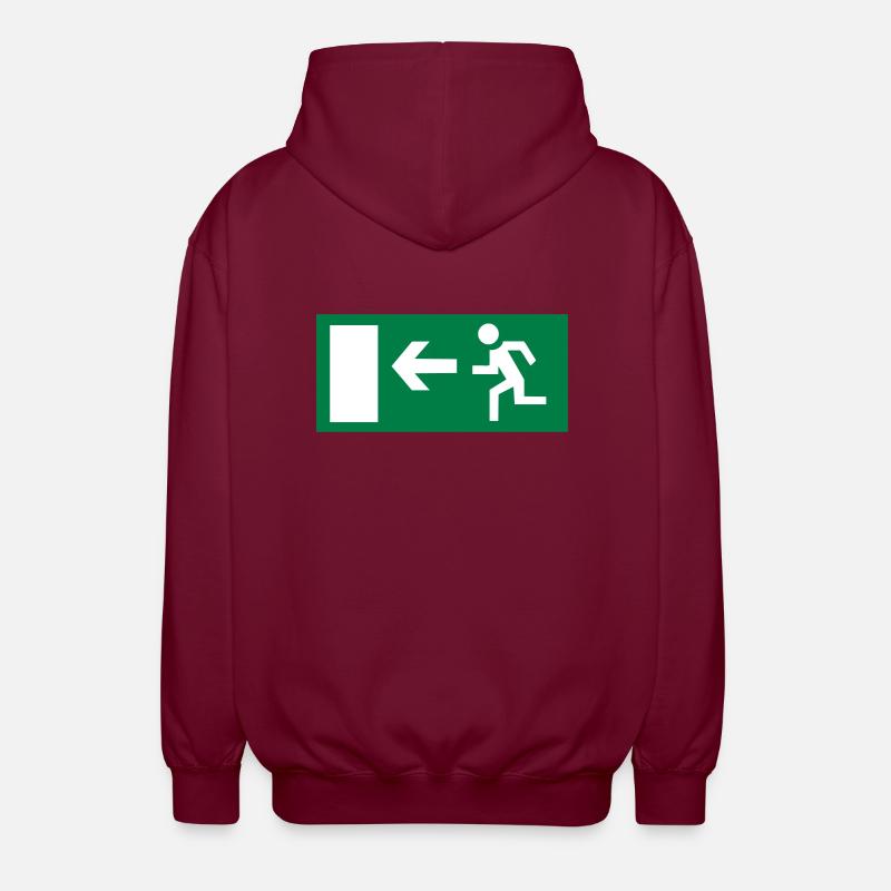 emergency exit - Unisex Hooded Jacket - bordeaux